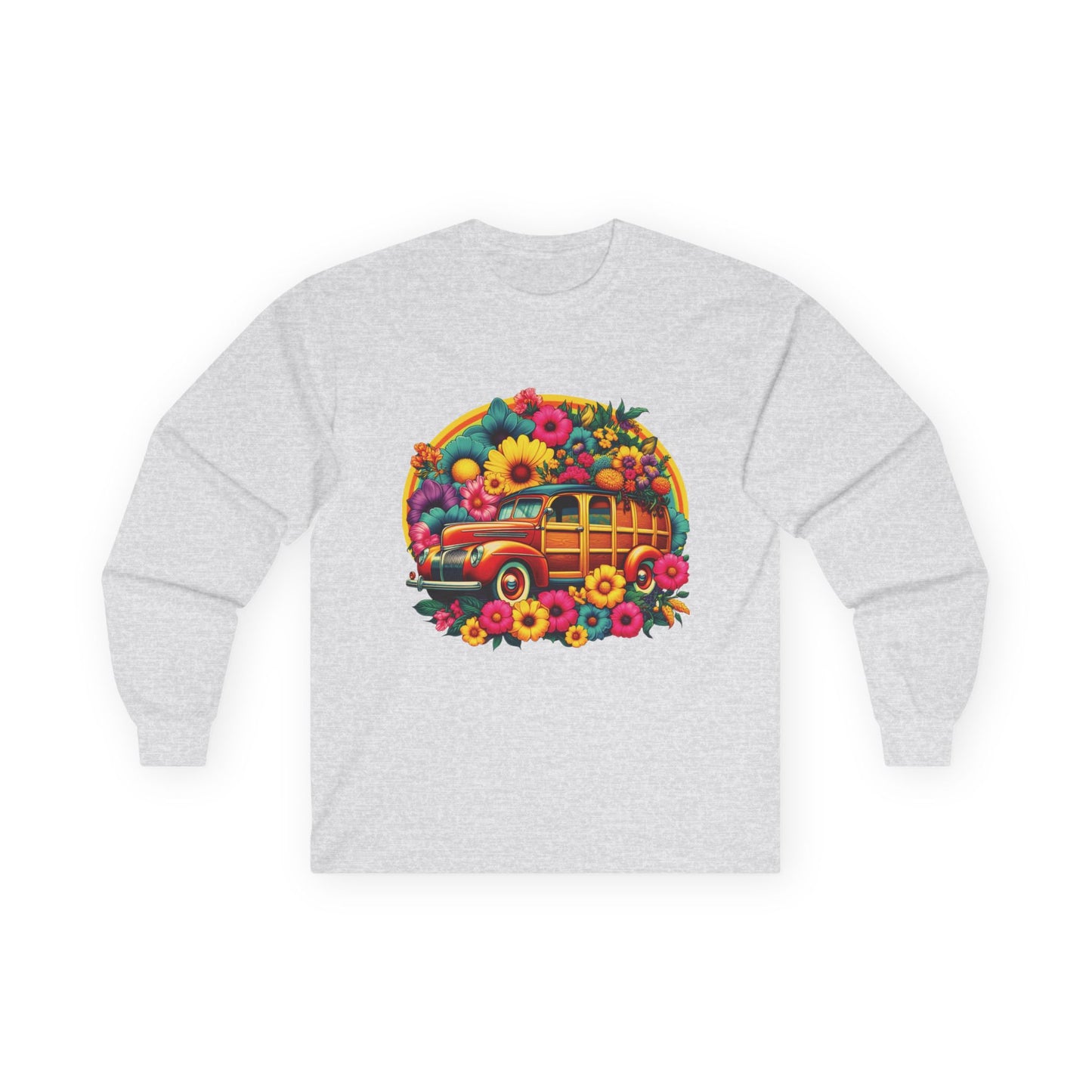 Retro Floral Woody Unisex Long Sleeve Shirt