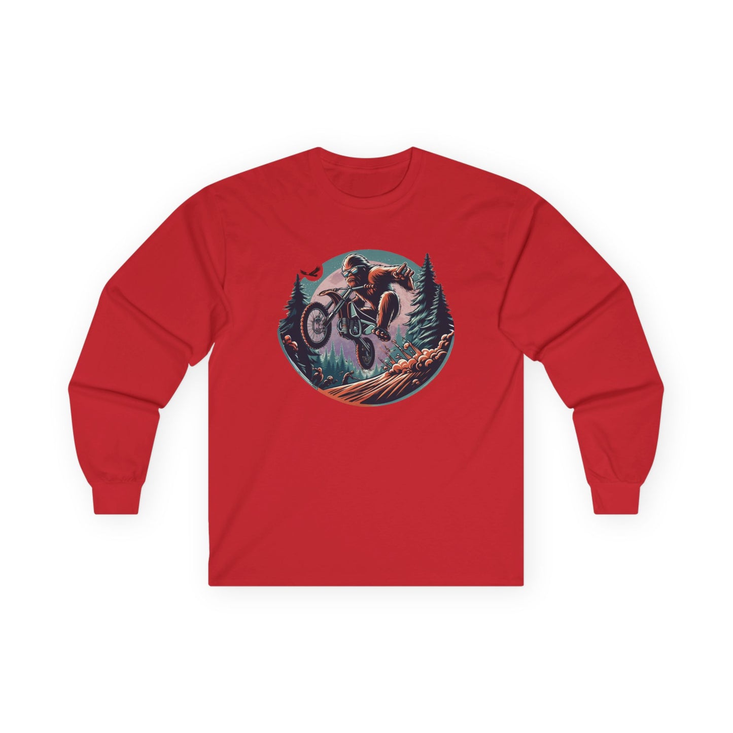 Sasquatch Dirt Bikin' Unisex Long Sleeve Shirt