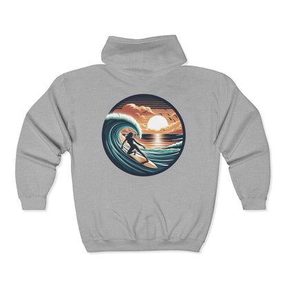 Surfer Girl Unisex Zip-Up Hoodie