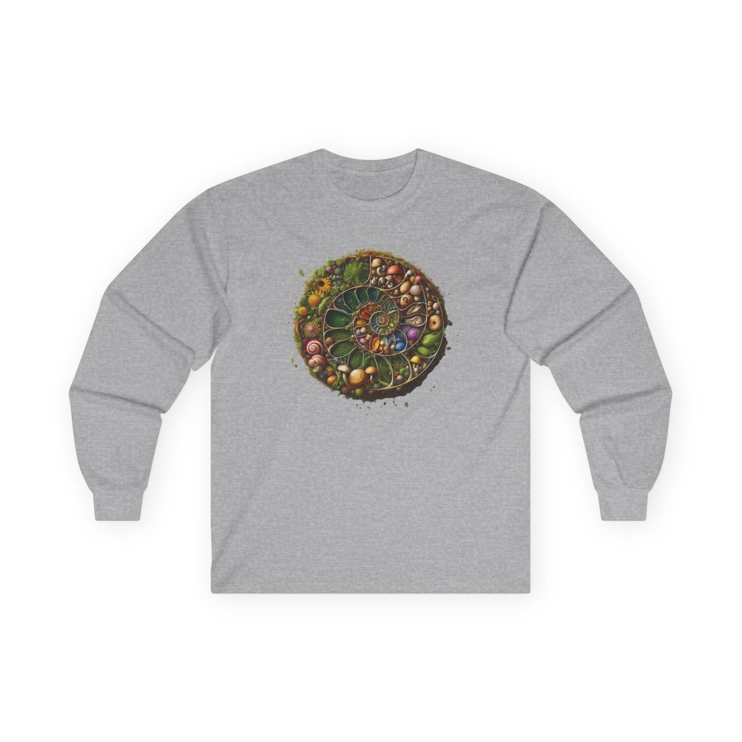 Floral Mushroom Spiral Unisex Long Sleeve Shirt