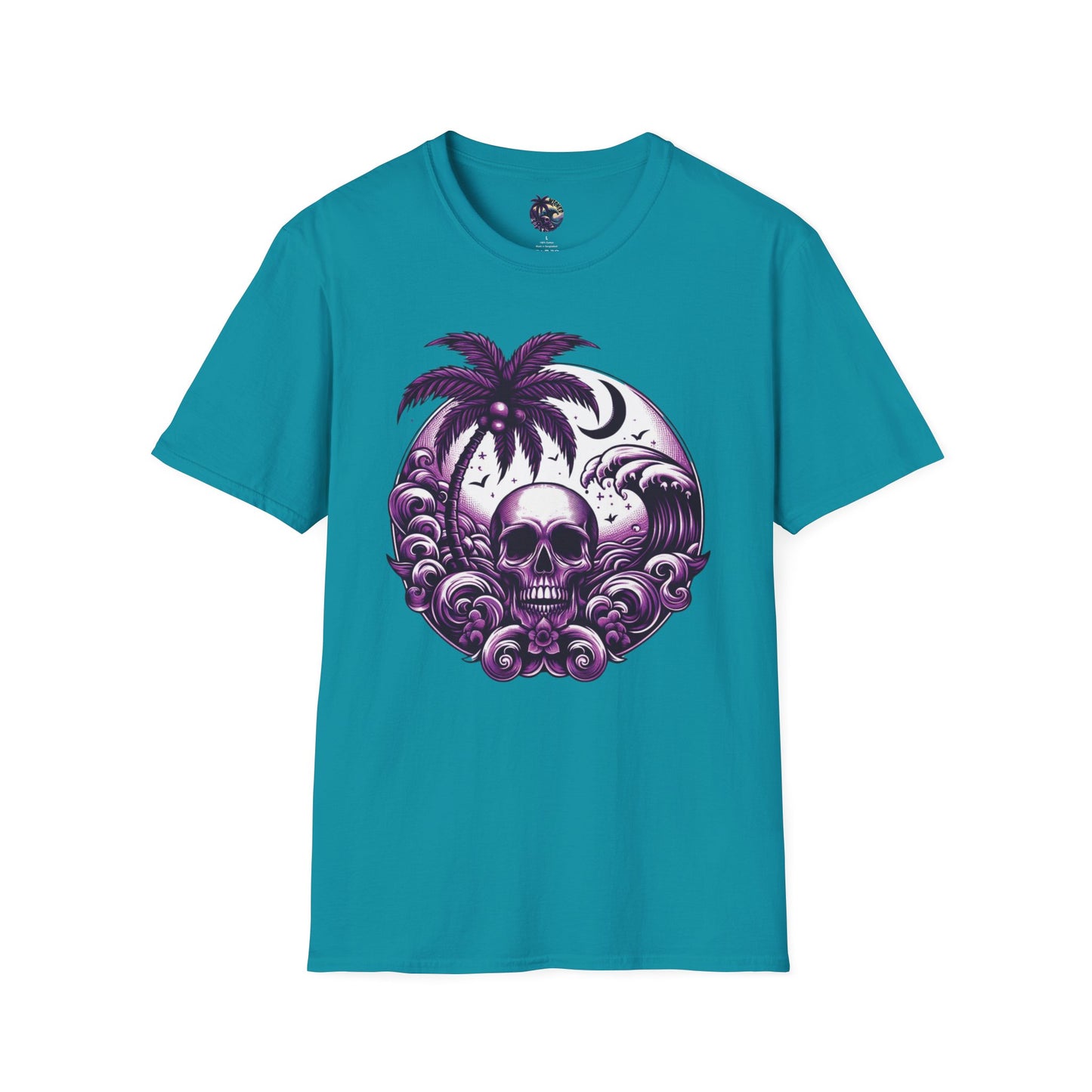 Purple Skull Waves Unisex T-Shirt