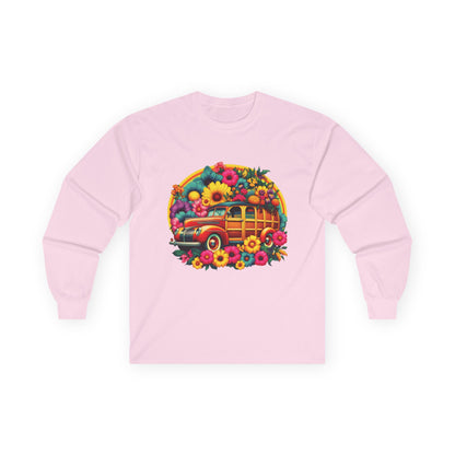 Retro Floral Woody Unisex Long Sleeve Shirt