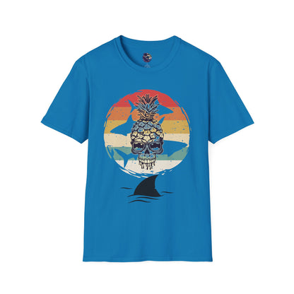 Pineapple Skull Sunset Shark Fin Unisex T-Shirt