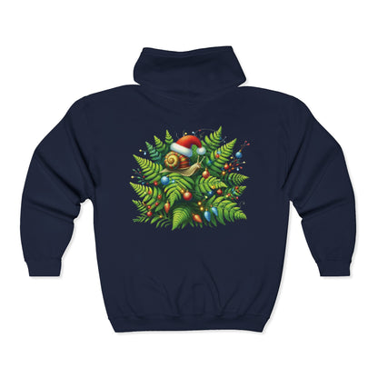 Holiday Snail Unisex Zip-Up Hoodie