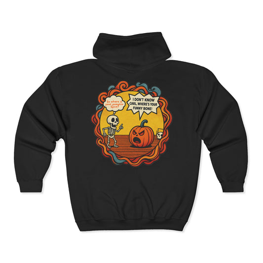 Pumpkin Spice vs Funny Bone Unisex Zip-Up Hoodie