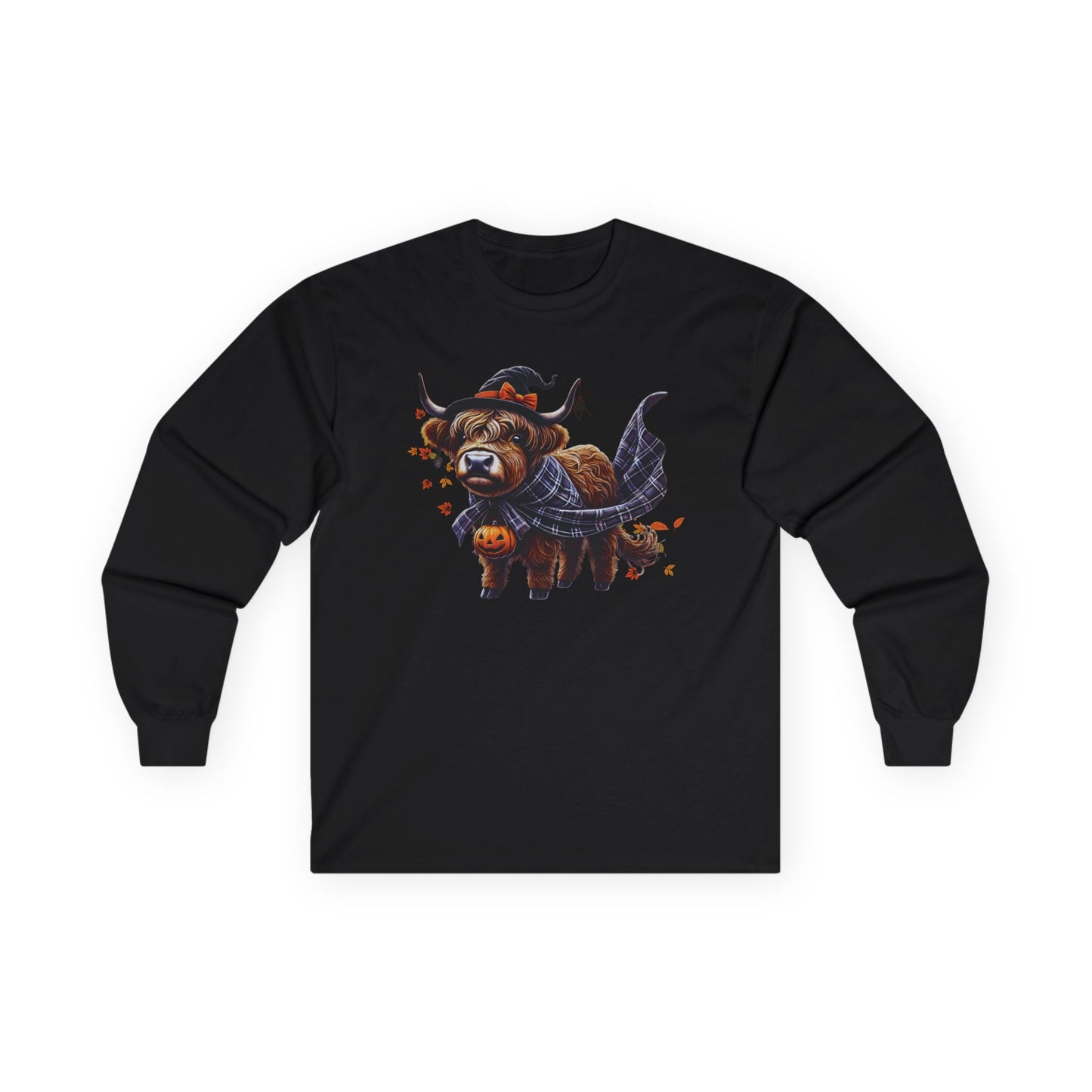Highland Cow-oween Unisex Long Sleeve Shirt
