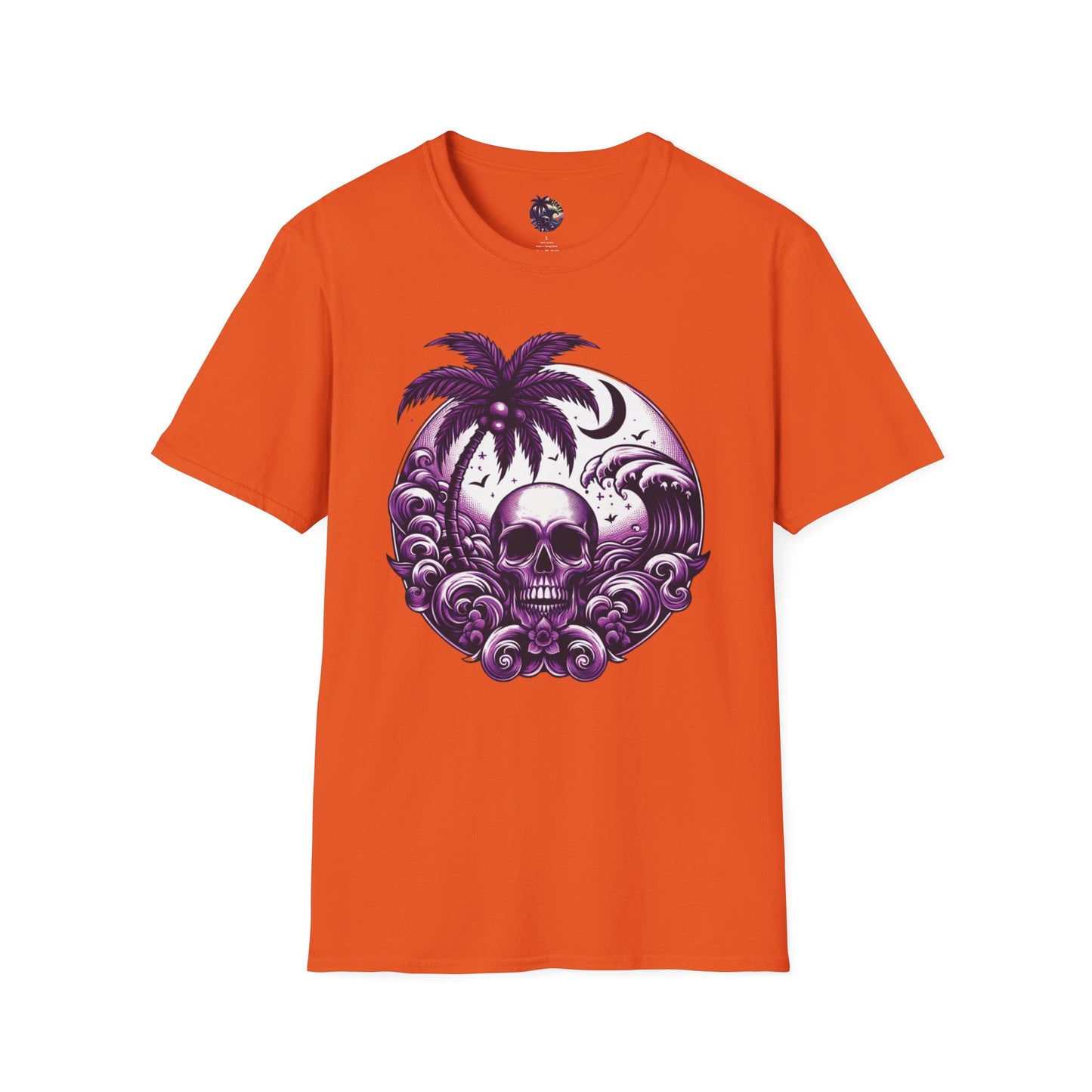 Purple Skull Waves Unisex T-Shirt