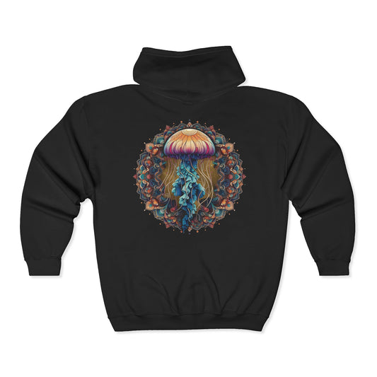 Jellyfish Mandala Unisex Zip-Up Hoodie