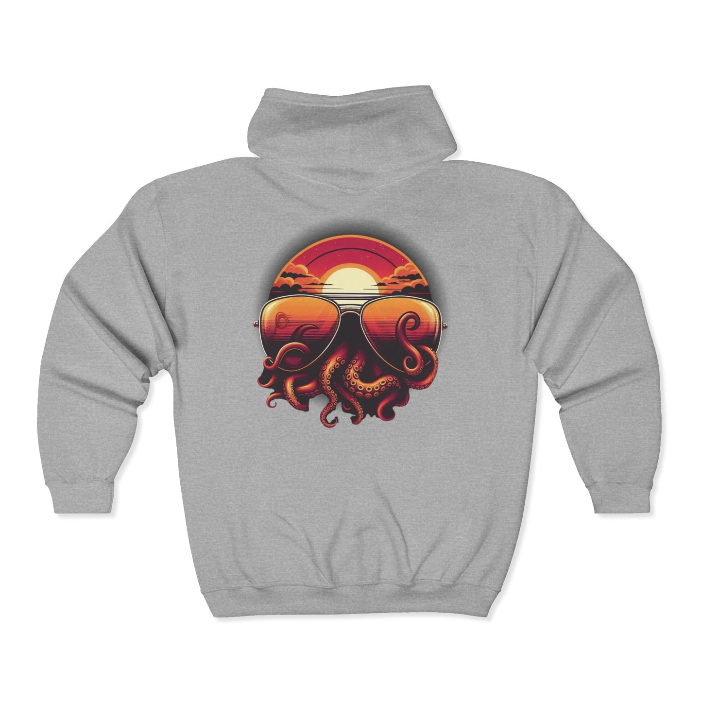 Aviator Sunglasses Sunset Tentacles Unisex Zip-Up Hoodie