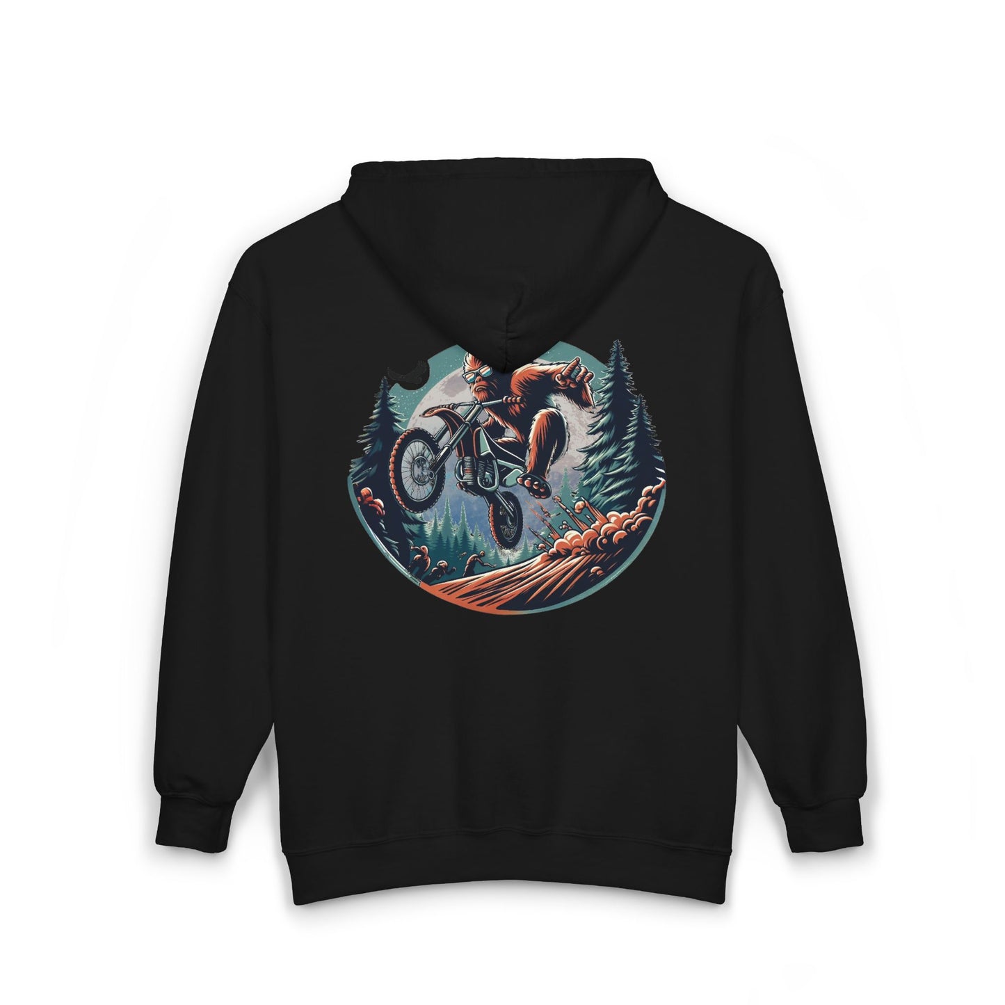 Sasquatch Dirt Bikin' Unisex Zip-Up Hoodie