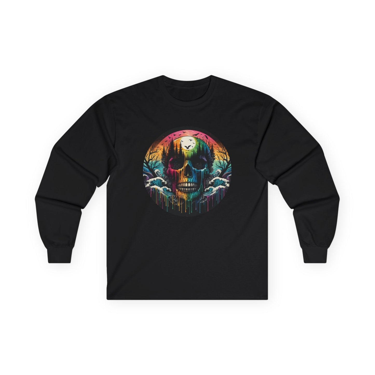 Rainbow Skull Softstyle Unisex Long Sleeve Shirt