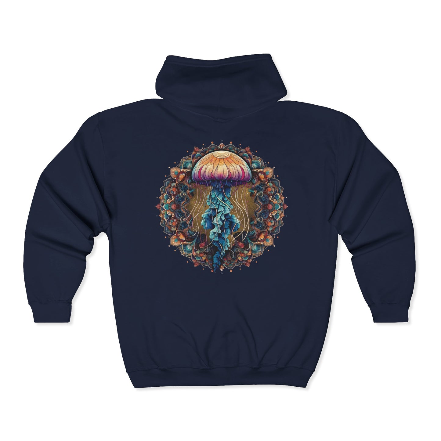 Jellyfish Mandala Unisex Zip-Up Hoodie