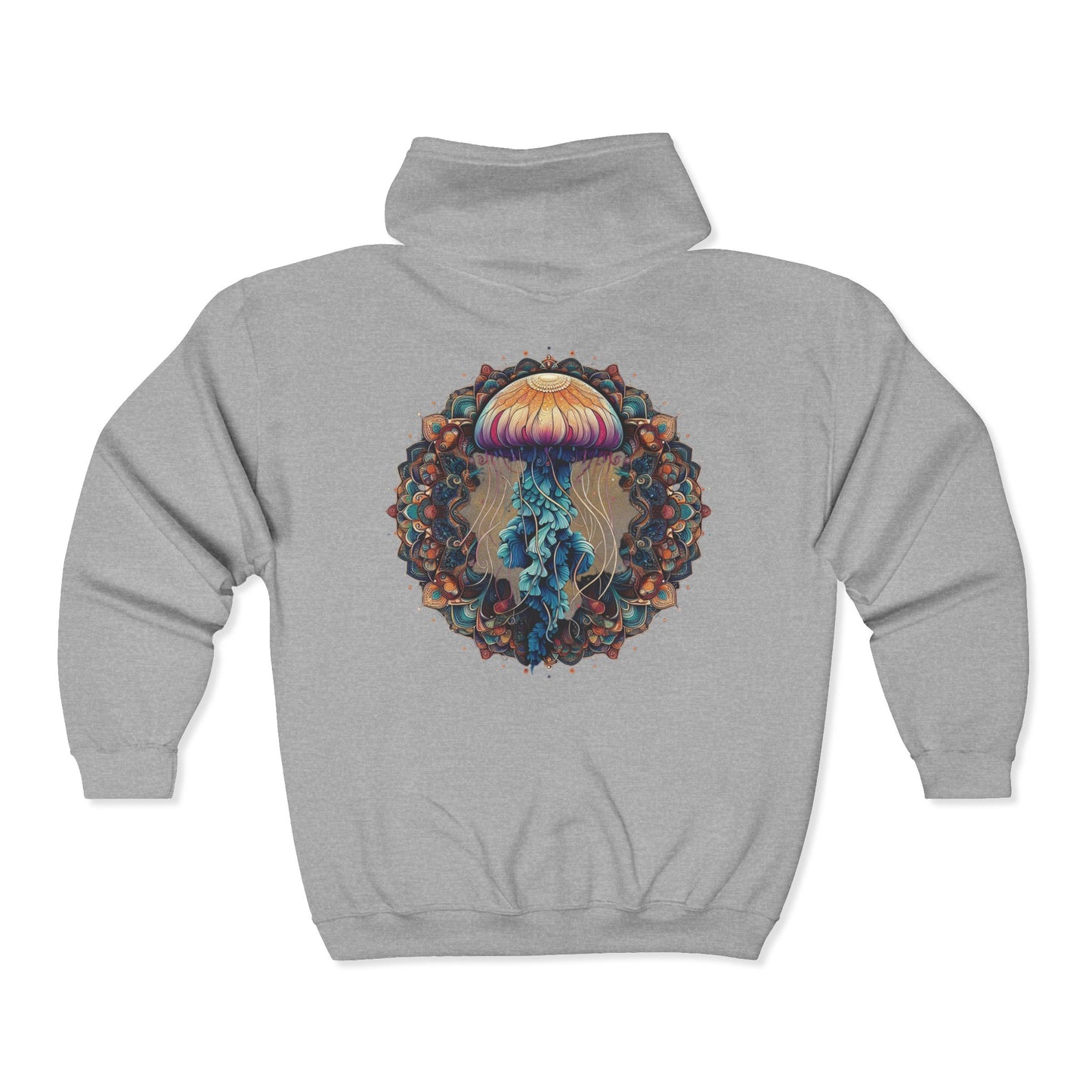 Jellyfish Mandala Unisex Zip-Up Hoodie