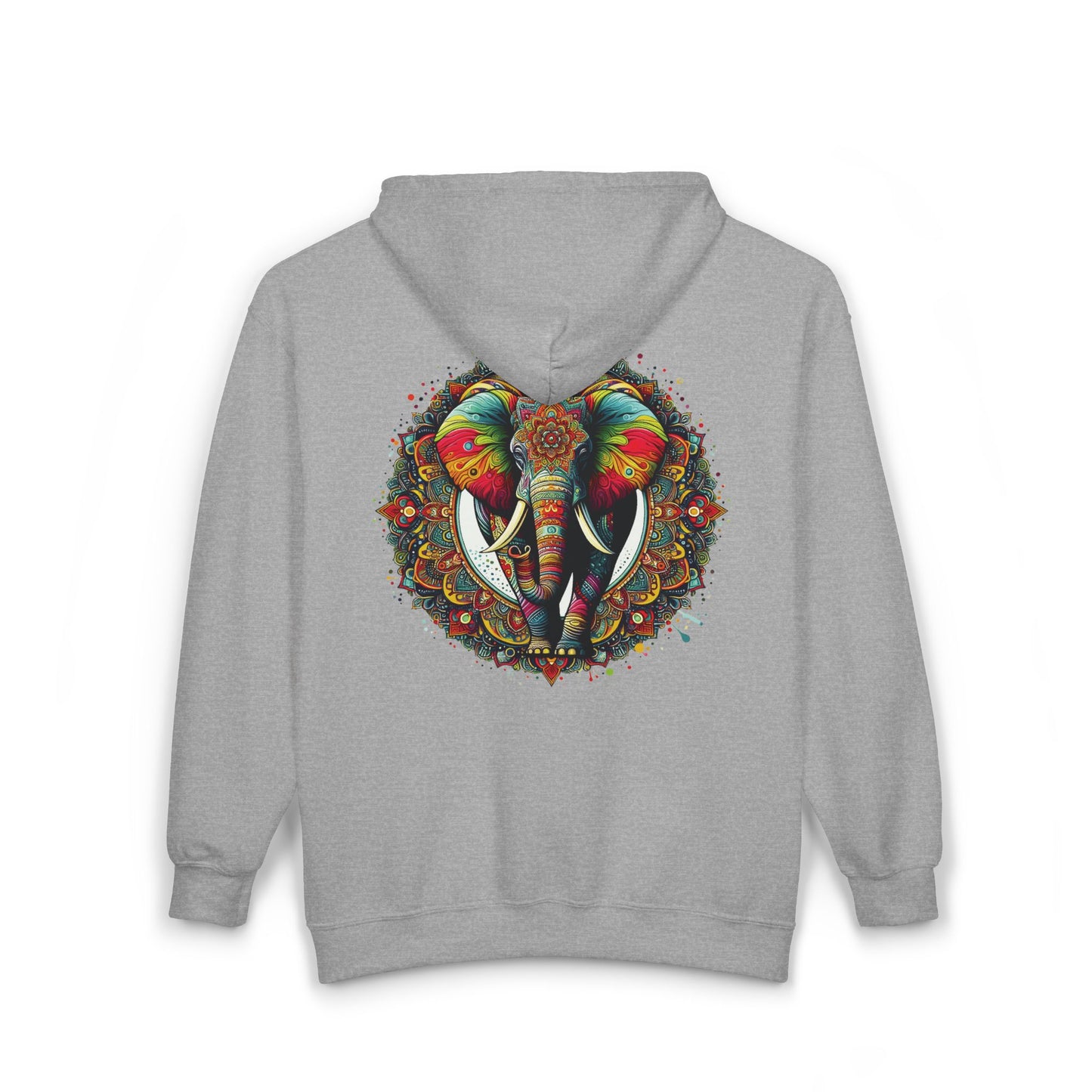 Elephant Mandala Unisex Zip-Up Hoodie