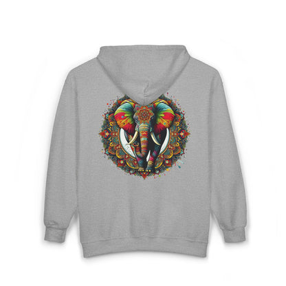 Elephant Mandala Unisex Zip-Up Hoodie