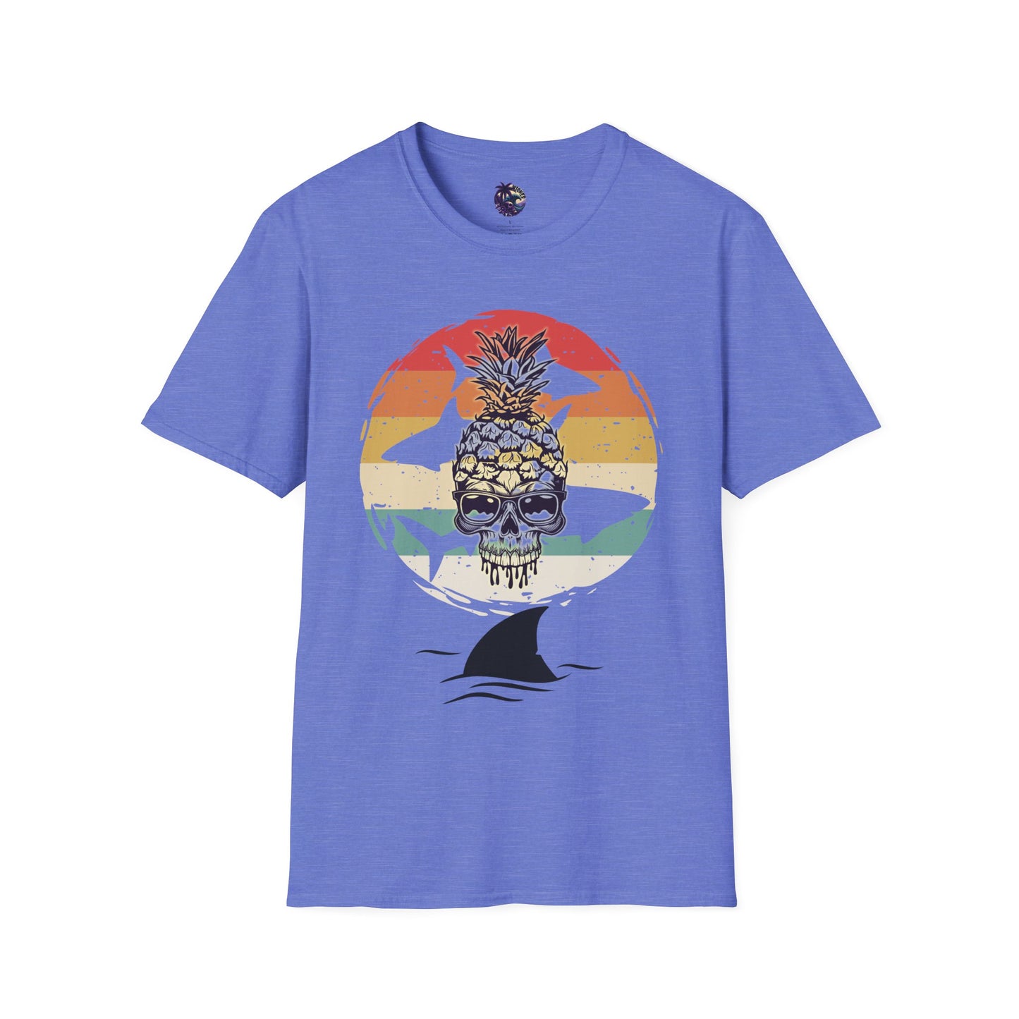 Pineapple Skull Sunset Shark Fin Unisex T-Shirt