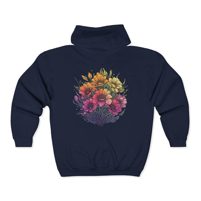 Summer Flowers Unisex Zip-Up Hoodie
