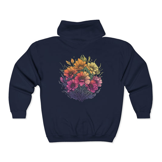 Summer Flowers Unisex Zip-Up Hoodie