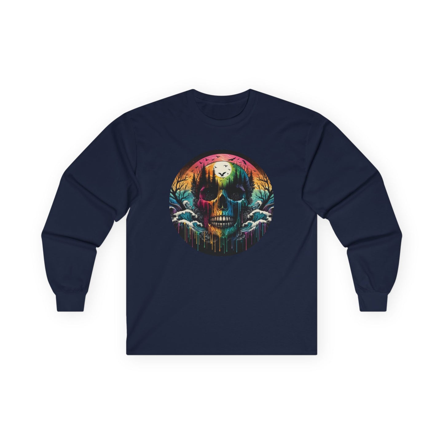 Rainbow Skull Softstyle Unisex Long Sleeve Shirt