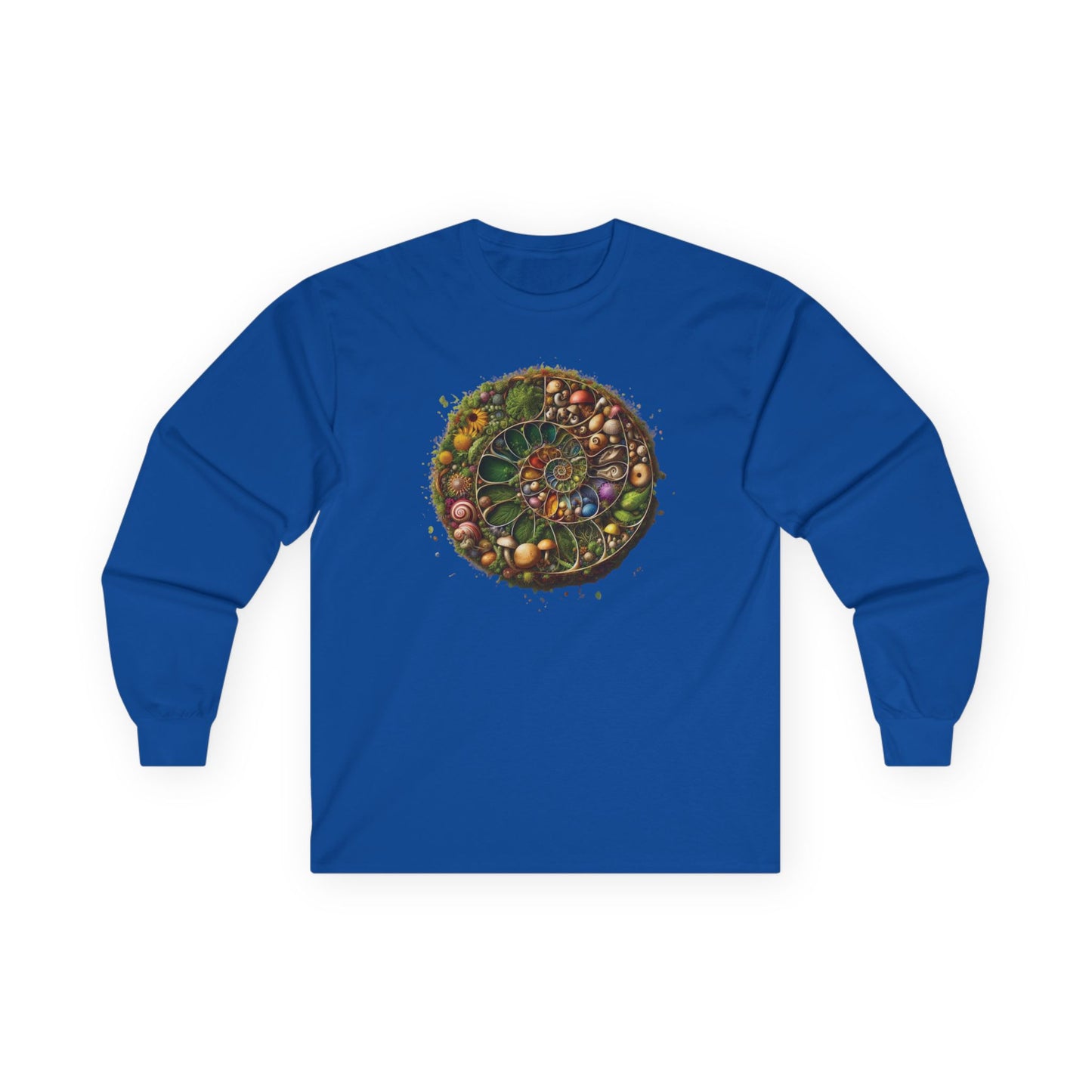 Floral Mushroom Spiral Unisex Long Sleeve Shirt