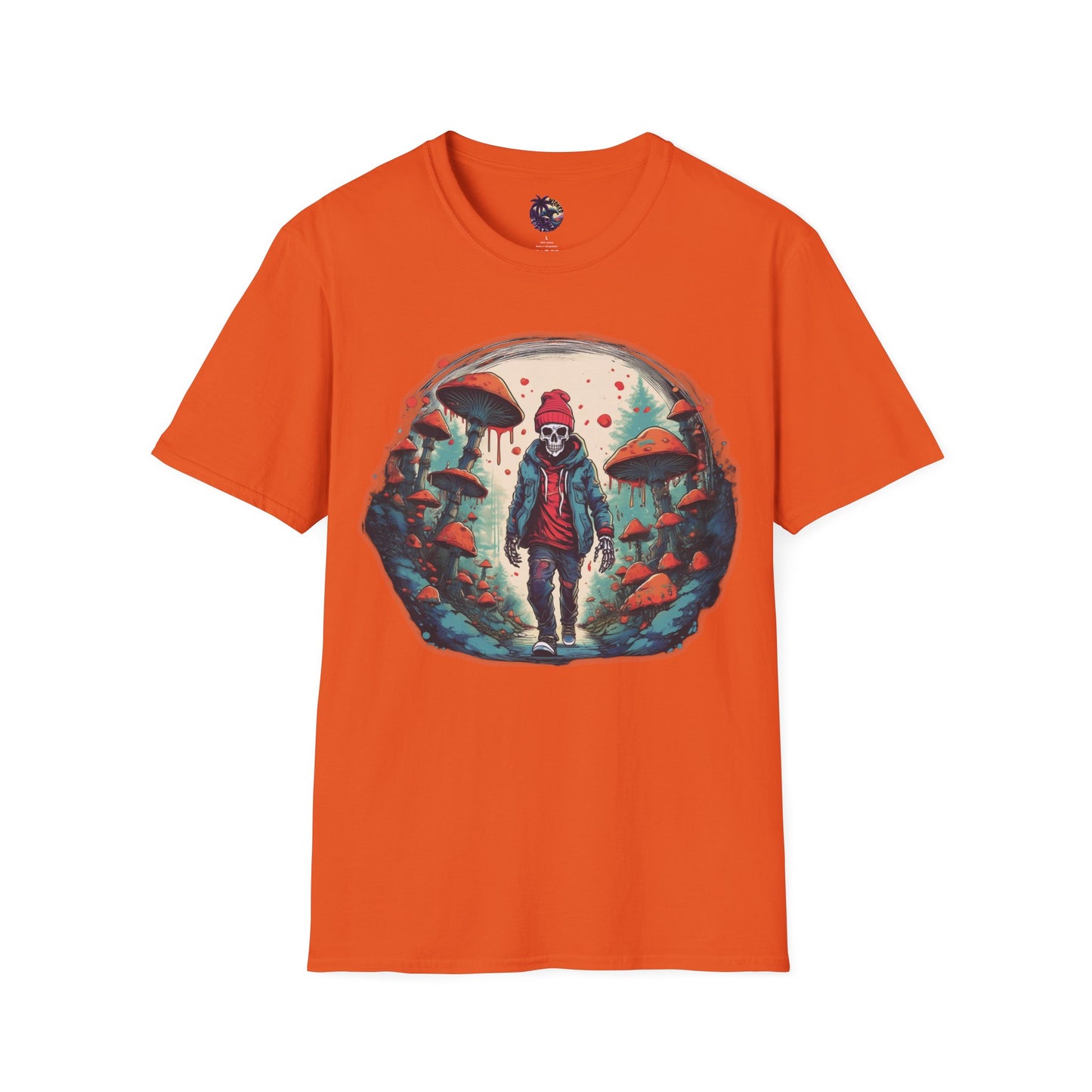 Skeleton Beanie in a Mushroom Forest Unisex T-Shirt
