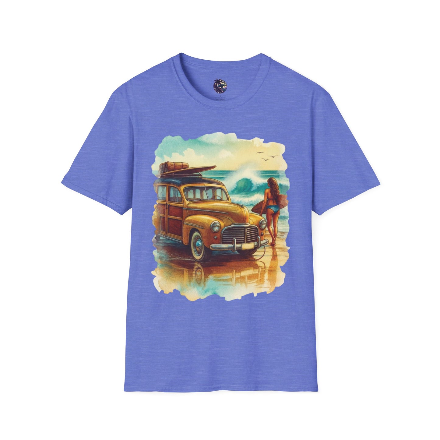 Surfer Girl & Woody Wagon Unisex T-Shirt