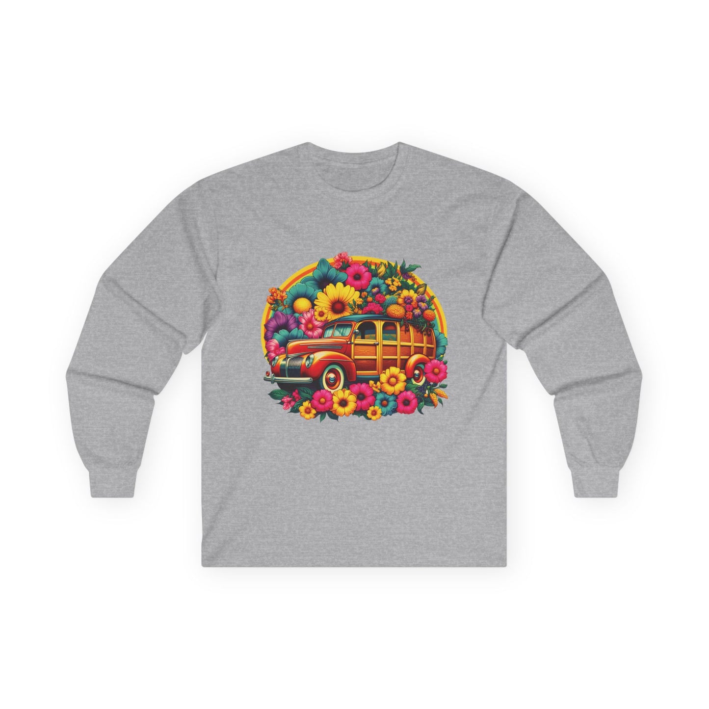 Retro Floral Woody Unisex Long Sleeve Shirt