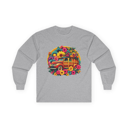 Retro Floral Woody Unisex Long Sleeve Shirt