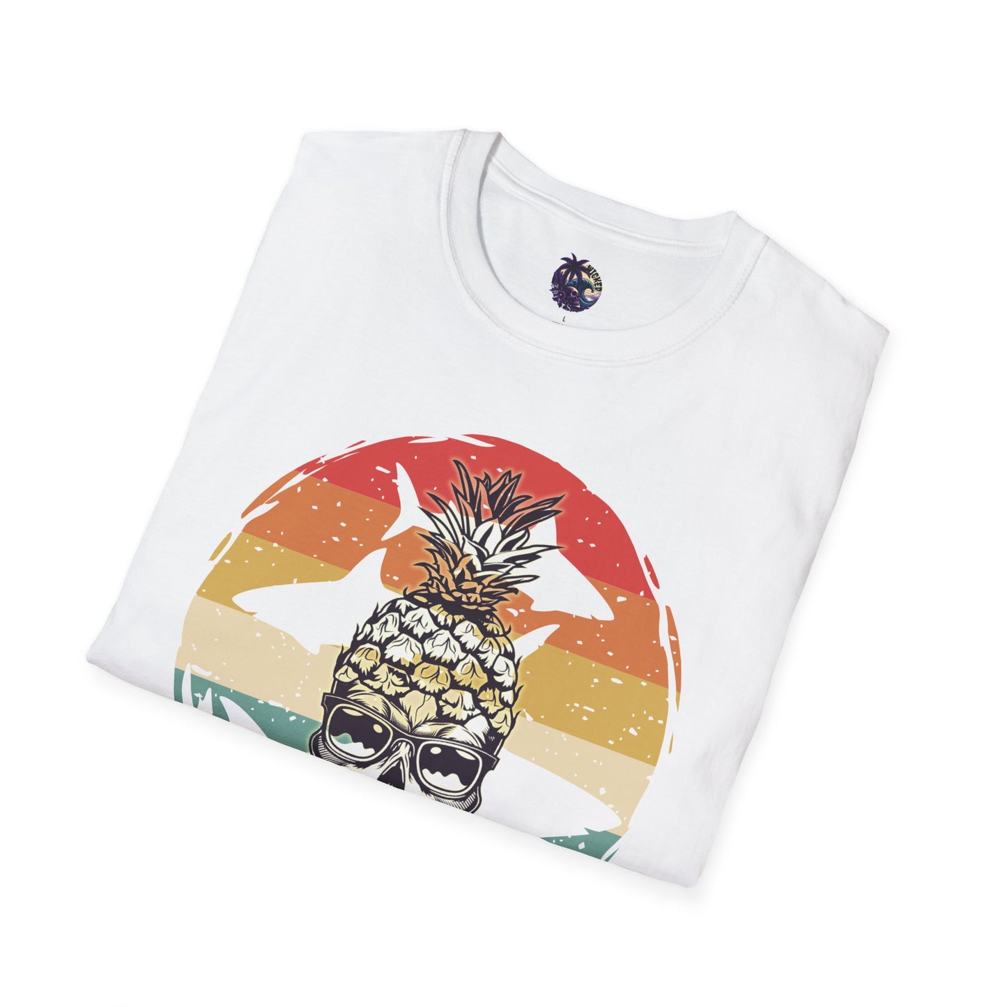 Pineapple Skull Sunset Shark Fin Unisex T-Shirt