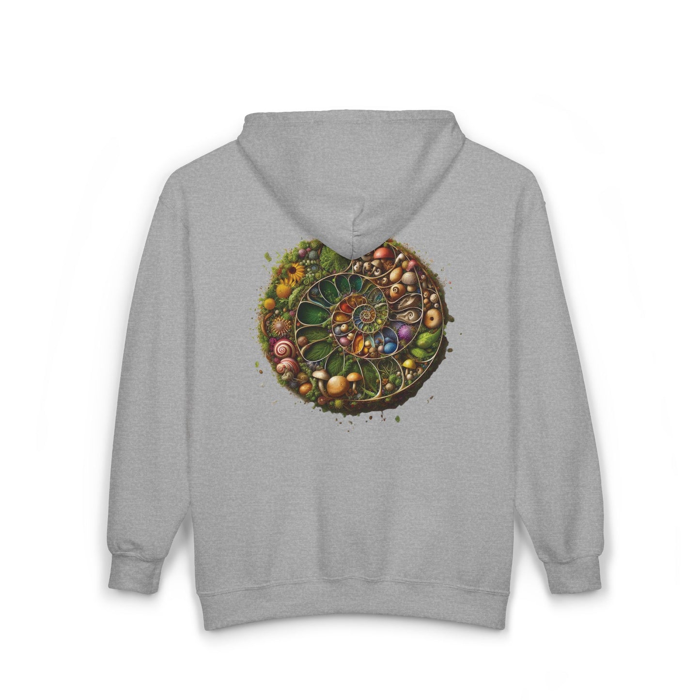 Floral Mushroom Spiral Unisex Zip-Up Hoodie