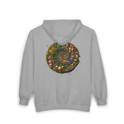 Floral Mushroom Spiral Unisex Zip-Up Hoodie