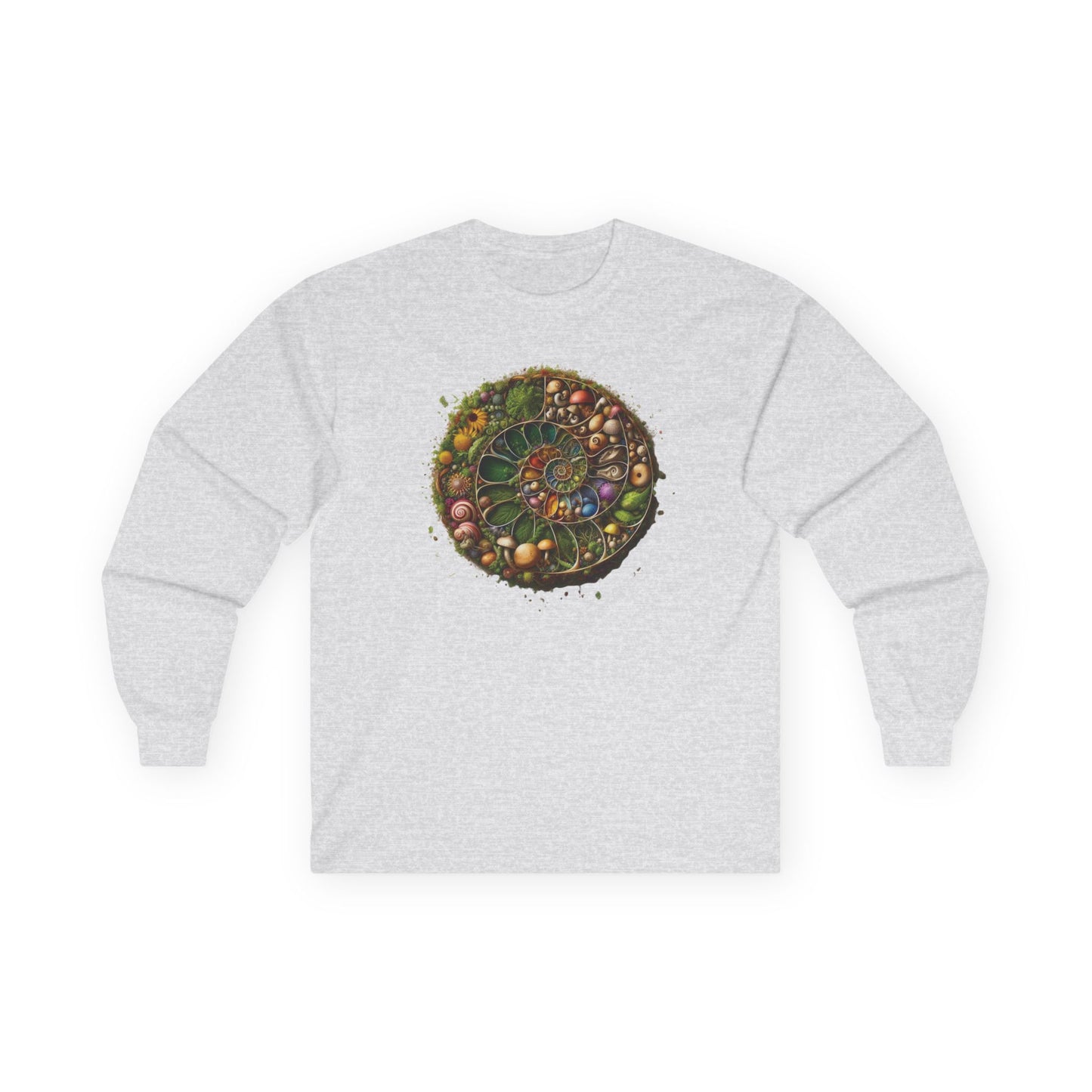 Floral Mushroom Spiral Unisex Long Sleeve Shirt