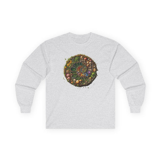 Floral Mushroom Spiral Unisex Long Sleeve Shirt